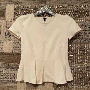 NWT J. Crew assymetrical white ponte top XXS